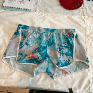 Old Navy Active Running Shorts Sz S Mesh Blue White Red Pocket Drawstring